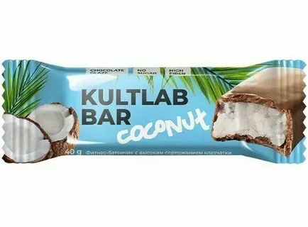 КУЛЬТЛАБ батончик кокос в молочной глазури без сахара 40г/20